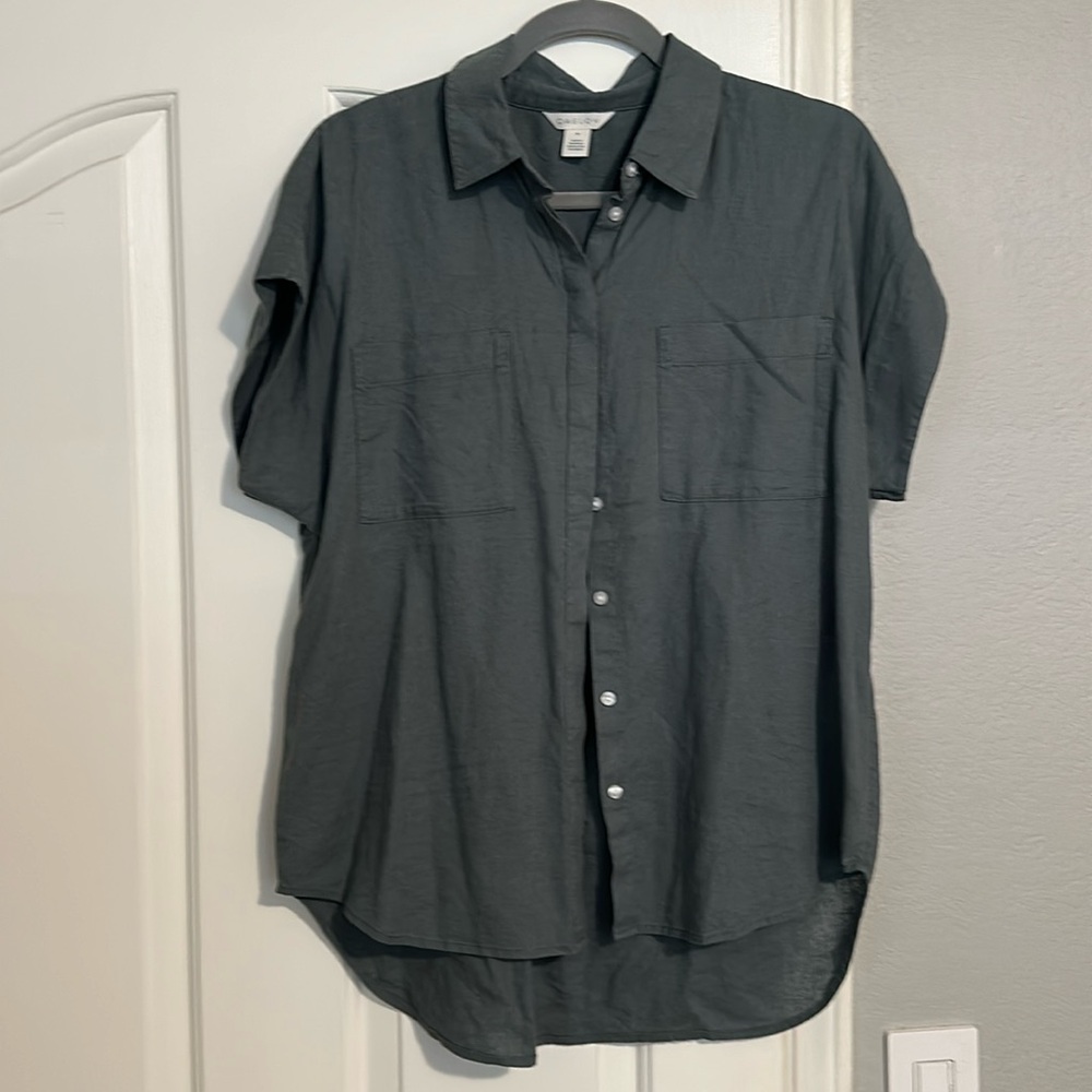 Caslon button-down, short sleeve shirt